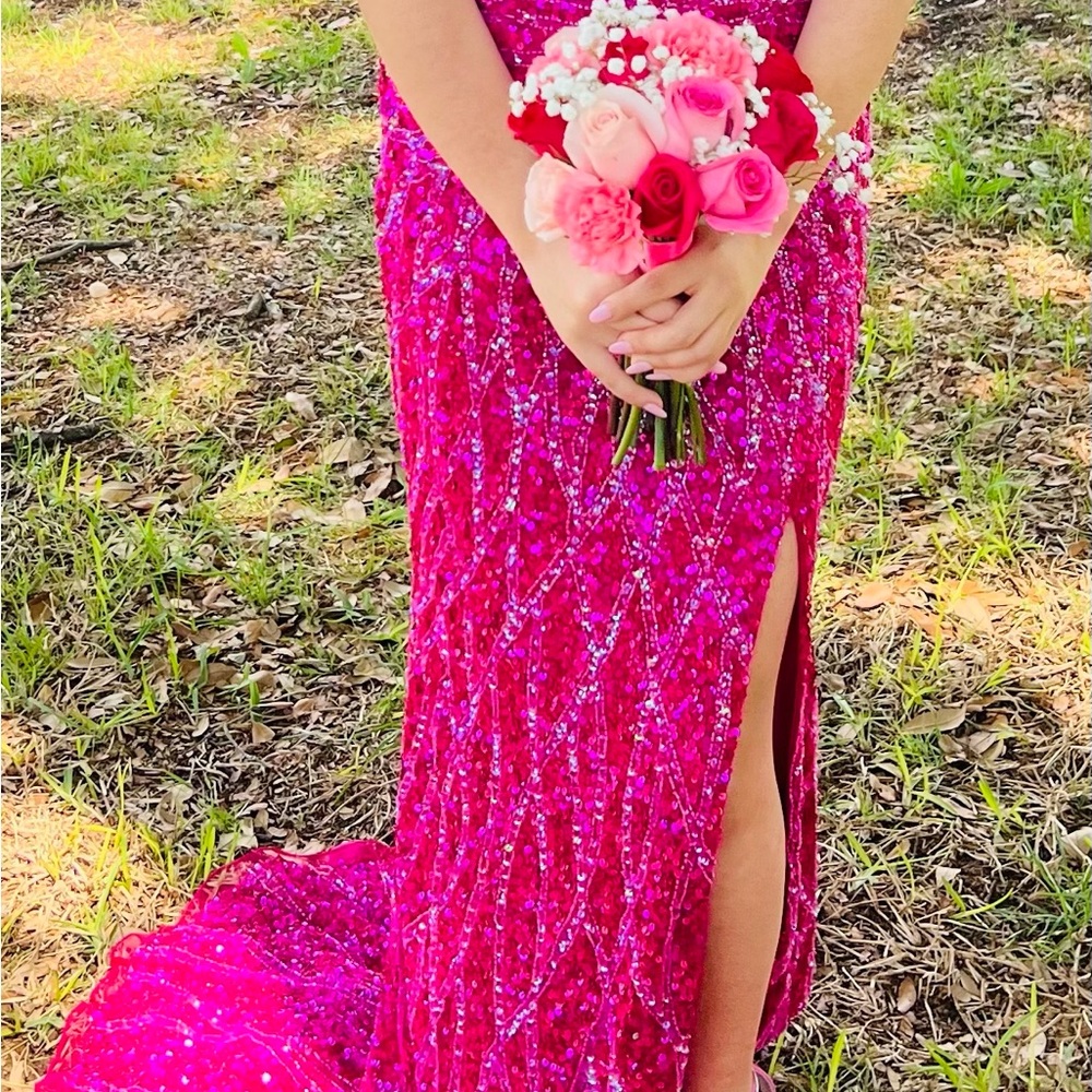 Pink Sequin Gown - image 2